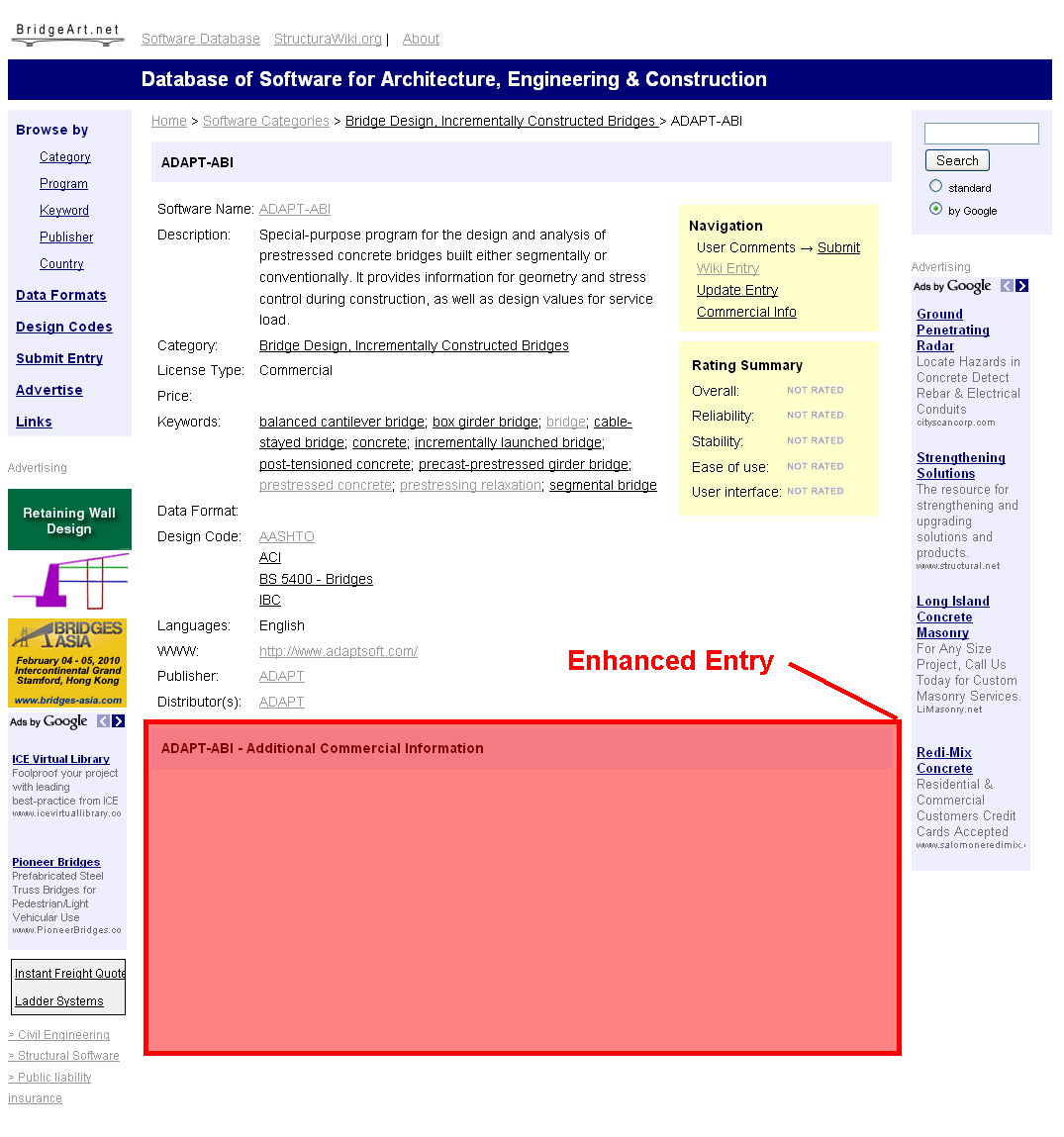 structural software database enhanced entry